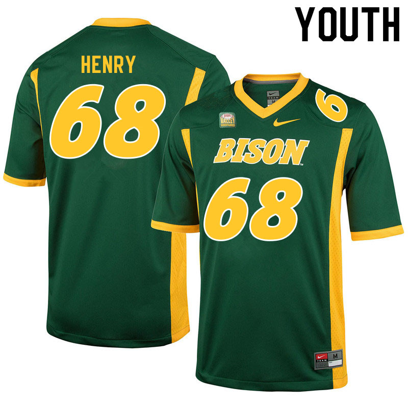 Youth #68 Sam Henry North Dakota State Bison College Football Jerseys Sale-Green - Click Image to Close